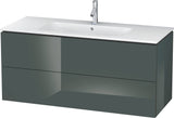 Duravit L-Cube Waschtischunterbau 1220 mm wandhängend in Amerikanisch Nussbaum mit 2 Schubkästen