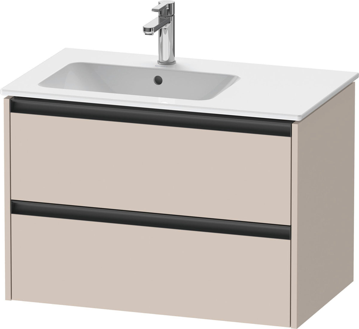 Duravit Ketho.2 Waschtischunterbau wandhängend 810 mm betongrau matt mit 2 Schubkästen