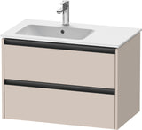 Duravit Ketho.2 Waschtischunterbau wandhängend 810 mm betongrau matt mit 2 Schubkästen