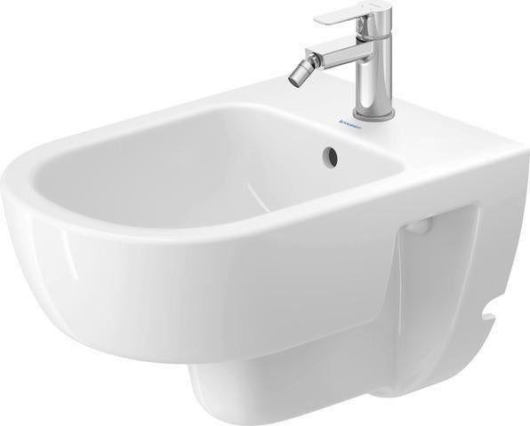 DURAVIT D-Code Wand Bidet 540 mm Weiß mit Überlauf und Hahnlochbank