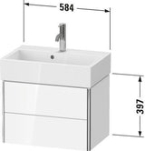 Duravit XSquare Waschtischunterbau Compact 397x584x390 mm weiß matt – wandhängend, 2 Schubkästen