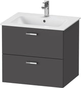 Duravit XBase Waschtischunterbau wandhängend 600 mm, 2 Schubkästen, weiß matt, Soft-Close