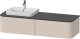 DURAVIT Happy D.2 Konsolenwaschtischunterbau 1600 mm Taupe Supermatt mit 2 Auszügen und Tip-On