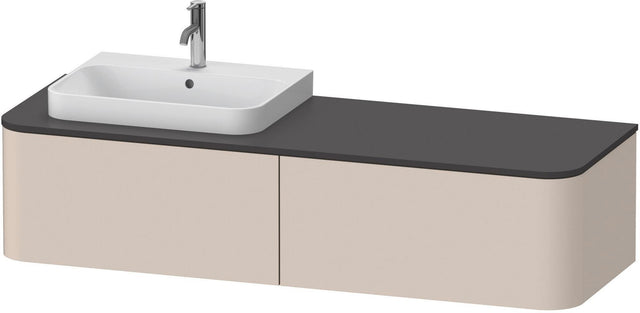 DURAVIT Happy D.2 Konsolenwaschtischunterbau 1600 mm Taupe Supermatt mit 2 Auszügen und Tip-On