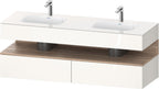 weiß / QA EWT m.Kon-WTU,1600x550x600mm,WPl:2 Ni-Bel,Weiß Hochgl,Ni:Eiche Marm.M,Deko