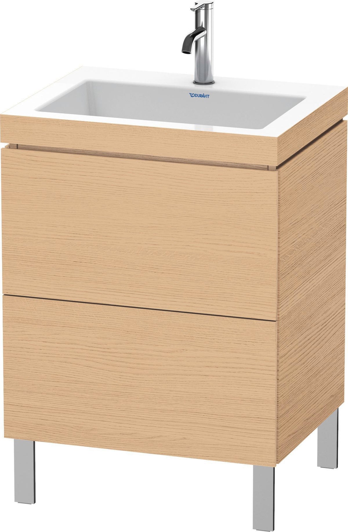 DURAVIT L-Cube c-bonded Waschtischset 698x600x480 mm, 2 Auszüge, Schwarz Hochglanz