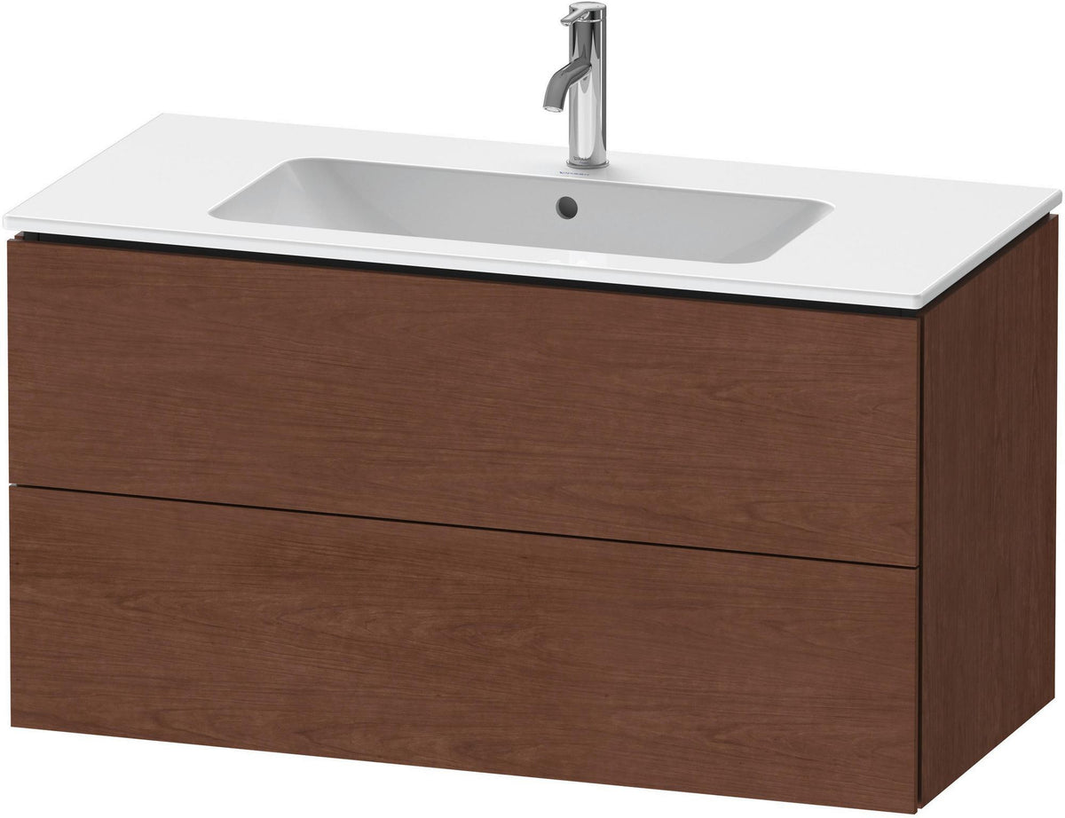 DURAVIT L-Cube Waschtischunterbau wandhängend 1020 mm Amerikanisch Nussbaum 2 Schubkästen