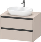 Duravit Ketho.2 Konsolen-Waschtischunterbau 800 mm betongrau matt mit 2 Schubkästen