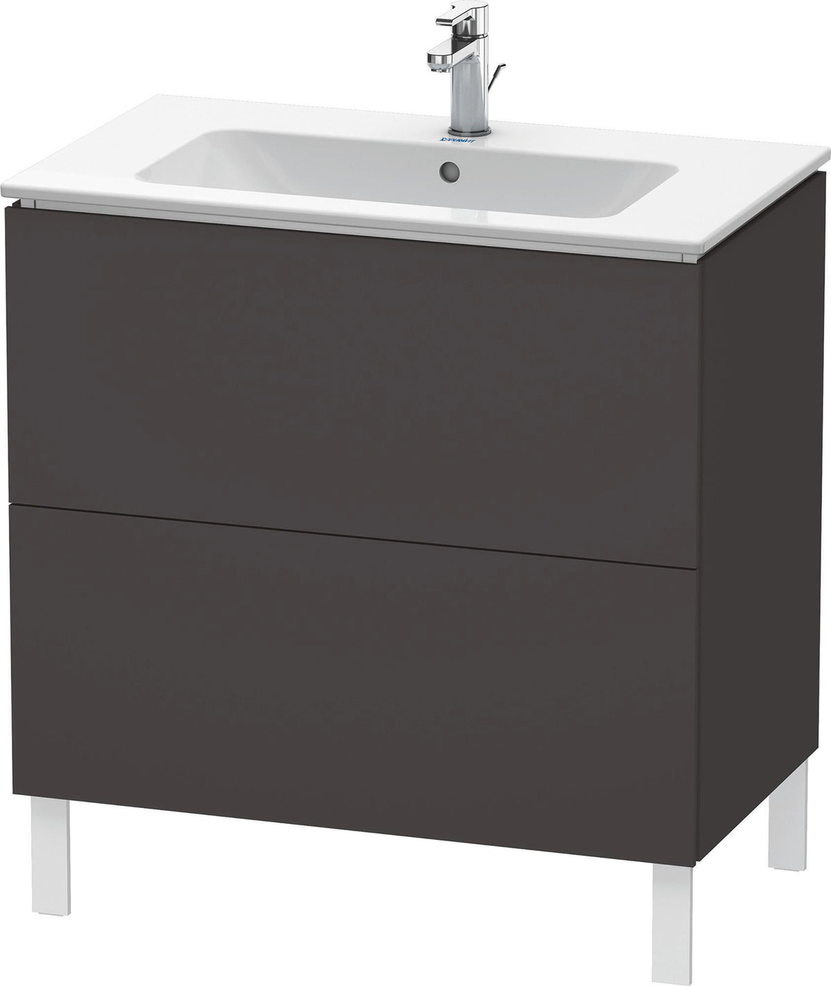 Duravit L-Cube Waschtischunterbau 820 mm taupe matt, 2 Auszüge, bodenstehend