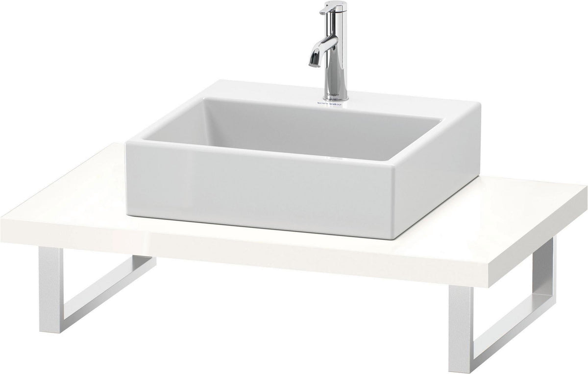 Duravit L-Cube Konsole variabel 550 mm weiß matt – wandhängend, mit Ausschnitt für Waschschüssel