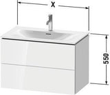 Duravit L-Cube Waschtischunterbau 820 mm weiß matt mit 2 Schubkästen und Tip-On-Technik