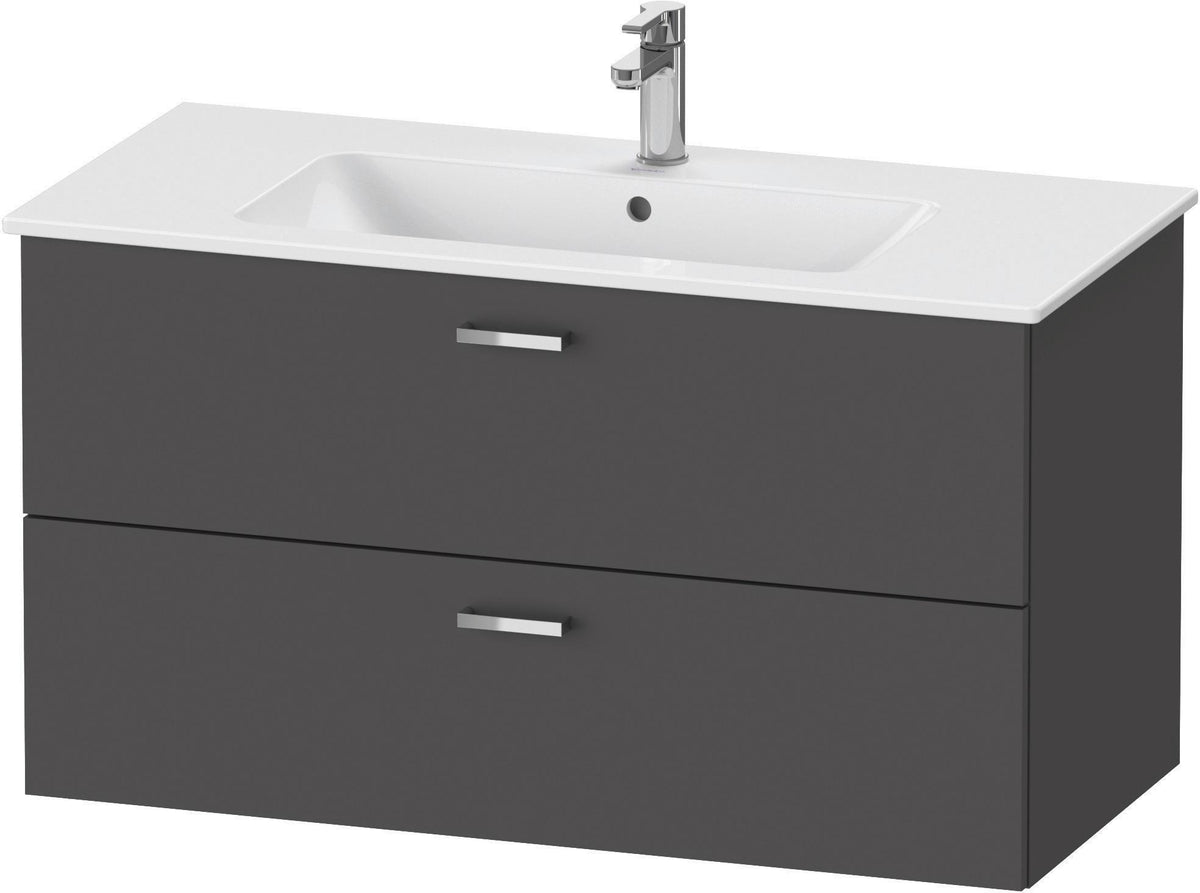 Duravit XBase Waschtischunterbau wandhängend 600 mm, 2 Schubkästen, weiß matt, Soft-Close