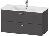 Duravit XBase Waschtischunterbau wandhängend 600 mm, 2 Schubkästen, weiß matt, Soft-Close