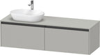 betongrau matt / 2 Auszüge / links