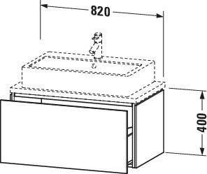 Duravit L-Cube Konsolenwaschtischunterbau 820 mm Amerikanisch Nussbaum mit Tip-on-Technik