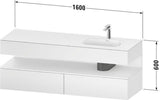 DURAVIT Qatego Einbauwaschtisch mit Konsolenwaschtischunterbau Eiche Terra & Weiß Matt 1600x550x600 mm