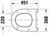 DURAVIT Univavo WC-Sitz D-Form mit Absenkautomatik, abnehmbar, Edelstahl-Scharniere, Weiß