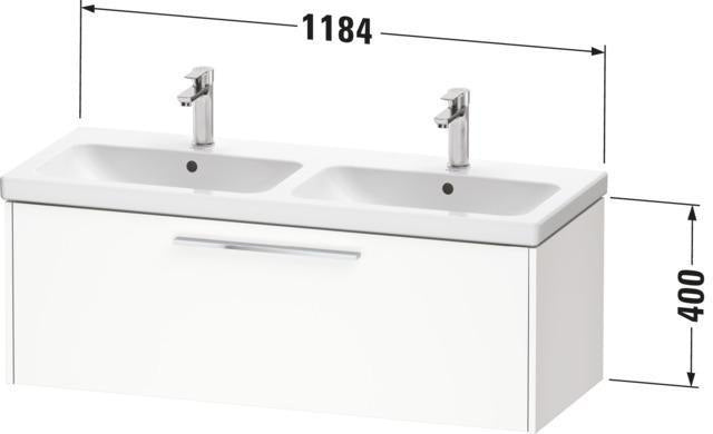DURAVIT D-Code 2.0 Waschtischunterbau wandhängend 1184 mm mit 1 Auszug, Griff Chrom, Basalt Matt