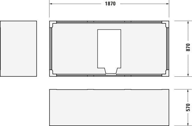 Duravit Wannenträger für Badewanne Vero Air 1700x750mm – Polystyrol, gerade Seitenwand