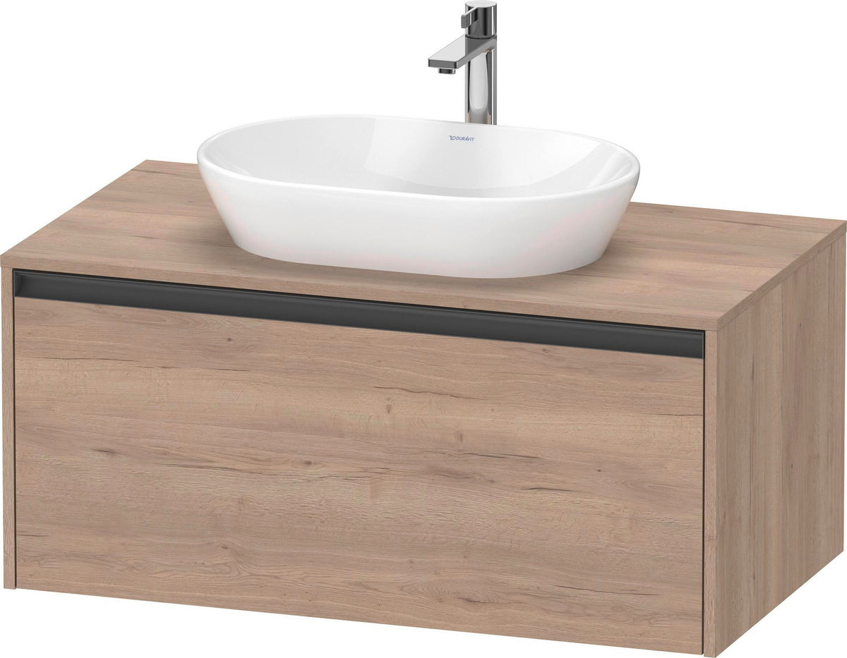 Duravit Ketho.2 Konsolen-Waschtischunterbau 1000 mm betongrau matt, wandhängend, 1 Auszug, Soft-Close