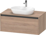 Duravit Ketho.2 Konsolen-Waschtischunterbau 1000 mm betongrau matt, wandhängend, 1 Auszug, Soft-Close