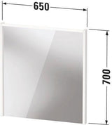 DURAVIT D-Code 2.0 Spiegel 650x700 mm mit LED-Beleuchtung, Weiß Matt