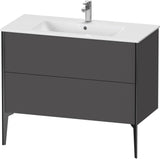 Duravit XViu Waschtischunterbau bodenstehend 1010 mm, 2 Auszüge, weiß matt, Tip-On