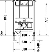 DURAVIT DuraSystem WC-Element Standard 84 cm – selbsttragend, für Trockenbau & Massivwand