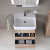 DURAVIT Qatego Waschtischunterbau 590 mm wandhängend, 1 Auszug, weiß Hochglanz, Nische Eiche Schwarz