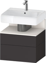 DURAVIT Qatego Waschtischunterbau 590 mm wandhängend, 1 Auszug, weiß Hochglanz, Nische Eiche Schwarz