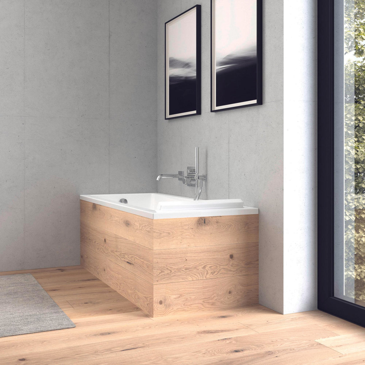 DURAVIT C.1 Wanneneinlauf eckig 205mm Schwarz Matt – Wandmontage mit Strahlregler