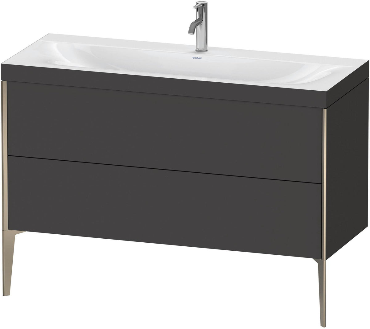 DURAVIT XViu c-bonded Waschtischunterbauset 1200 mm mit 2 Auszügen, anthrazit