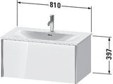 Duravit Waschtischunterbau XVIU 810 mm weiß matt mit Tip-On-Technik für Viu