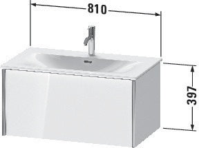 Duravit Waschtischunterbau XVIU 810x397x480mm mit Nussbaum-Einrichtungssystem