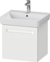 Duravit No.1 Waschtischunterbau wandhängend 490 mm, 1 Auszug, Weiß Matt – mit Soft-Close