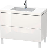DURAVIT L-Cube c-bonded Waschtischset 1000 mm weiß hochglanz mit 2 Auszügen und Vero Air Waschtisch