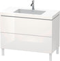DURAVIT L-Cube c-bonded Waschtischset 1000 mm weiß hochglanz mit 2 Auszügen und Vero Air Waschtisch