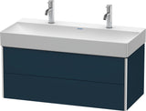 Duravit XSquare Waschtischunterbau 984 mm Nachtblau Seidenmatt, 2 Schubkästen, wandhängend