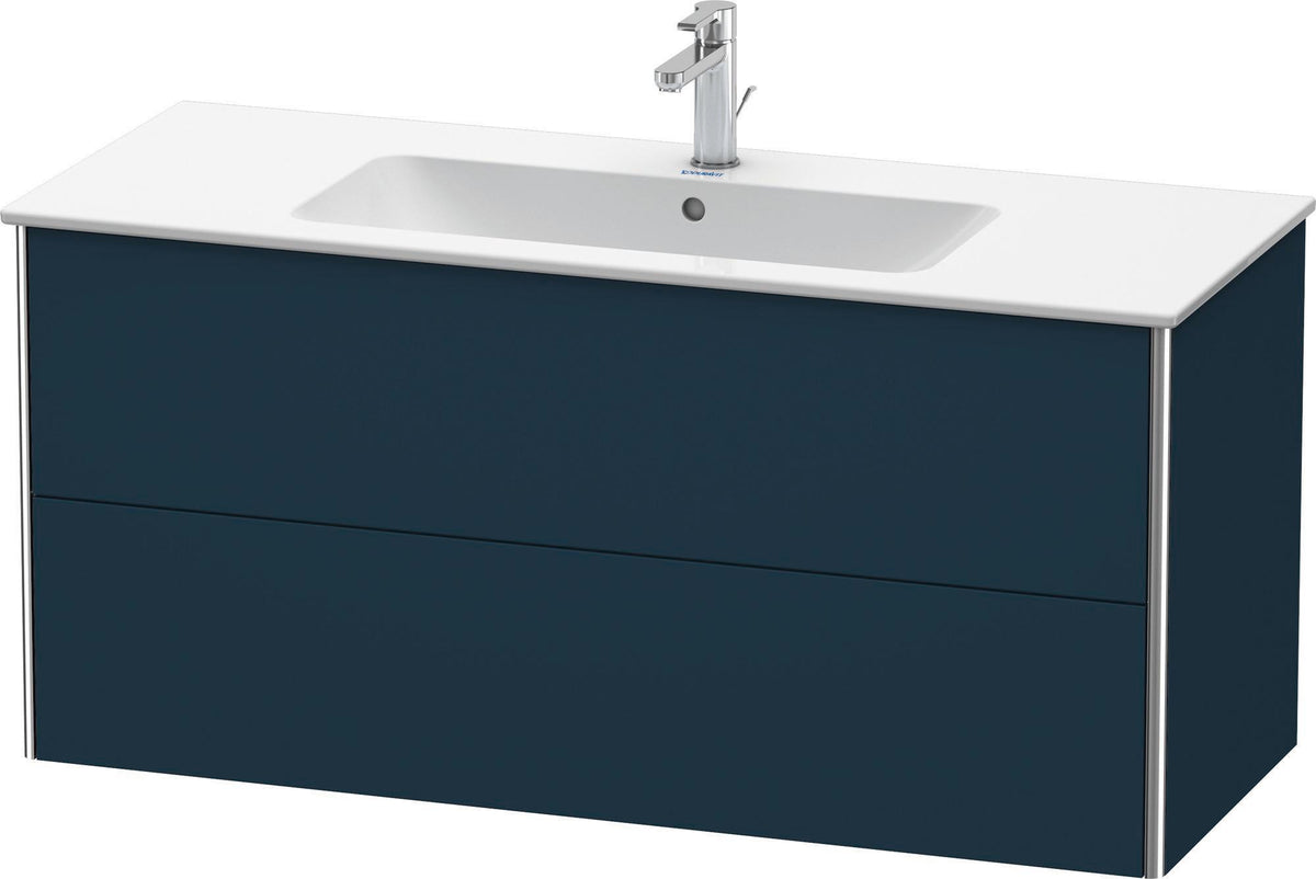 Duravit XSquare Waschtischunterbau 1210 mm Nachtblau Seidenmatt mit 2 Schubkästen und Tip-On-Technik