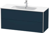 Duravit XSquare Waschtischunterbau 1210 mm Nachtblau Seidenmatt mit 2 Schubkästen und Tip-On-Technik
