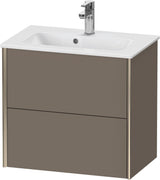 DURAVIT XViu Waschtischunterbau wandhängend 610 mm, 2 Schubladen, champagner matt/weiß matt