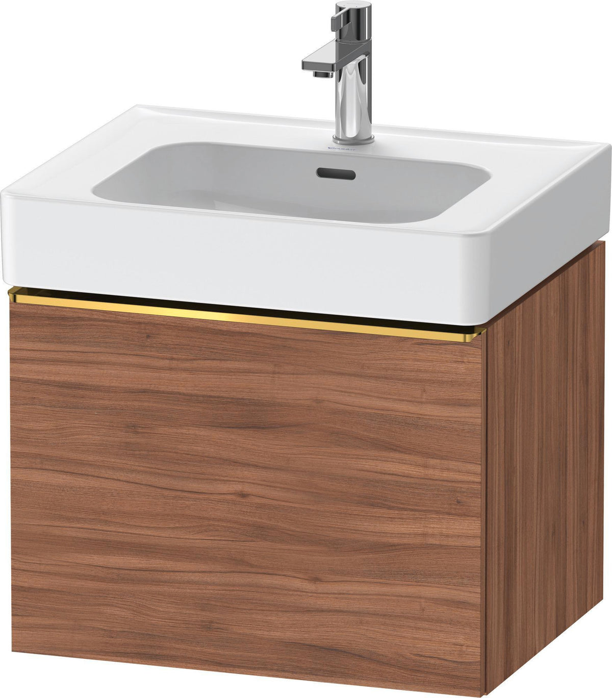 DURAVIT D-Neo Waschtischunterbau 584 mm Eiche Schwarz Matt mit Bronze Griff