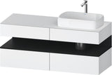DURAVIT Qatego Konsolenwaschtischunterbau 1400 mm Weiß Matt Eiche Schwarz Matt wandhängend