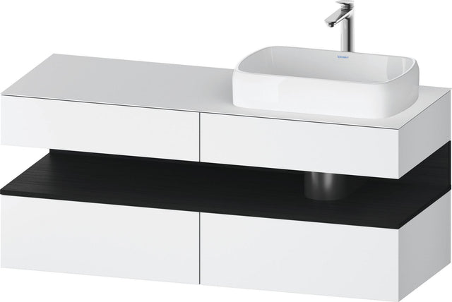 DURAVIT Qatego Konsolenwaschtischunterbau 1400 mm Weiß Matt Eiche Schwarz Matt wandhängend