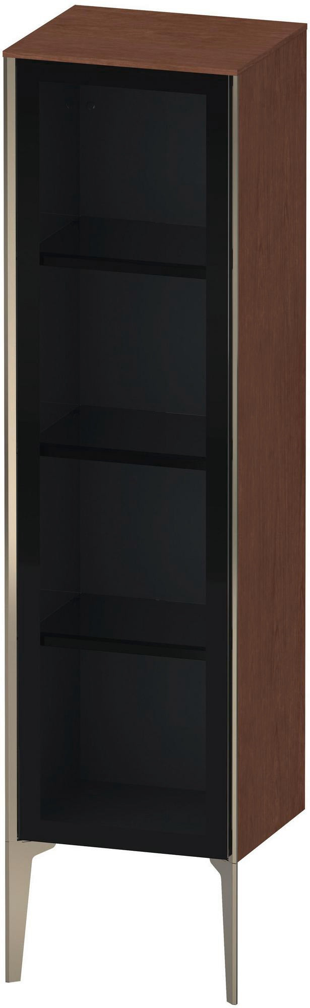 Duravit XViu Halbhochschrank 1330 mm mit Glastür in Nussbaum gebürstet, wandhängend, Push-Open