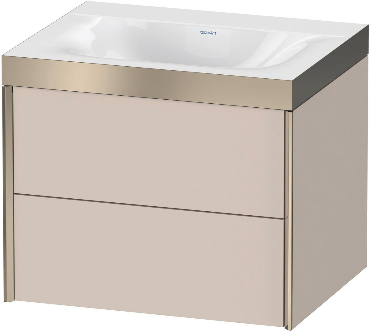 DURAVIT XViu c-bonded Waschtischset 600 mm wandhängend mit 2 Schubkästen und Tip-on-Technik
