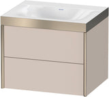 DURAVIT XViu c-bonded Waschtischset 600 mm wandhängend mit 2 Schubkästen und Tip-on-Technik