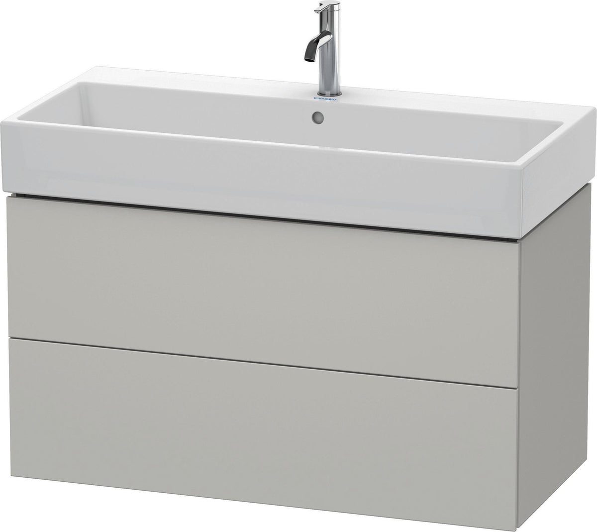 DURAVIT L-Cube Waschtischunterbau 984 mm, 2 Schubkästen, Weiß Matt, Wandmontage