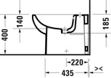 Duravit No.1 Stand-Bidet 570 mm weiß mit Überlauf und Hahnlochbank