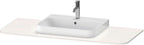 weiß / Spanplatte / Konsole m.1Aus.HappyD2+,16x1300x550mm Beckenposition m., weiß hochglanz